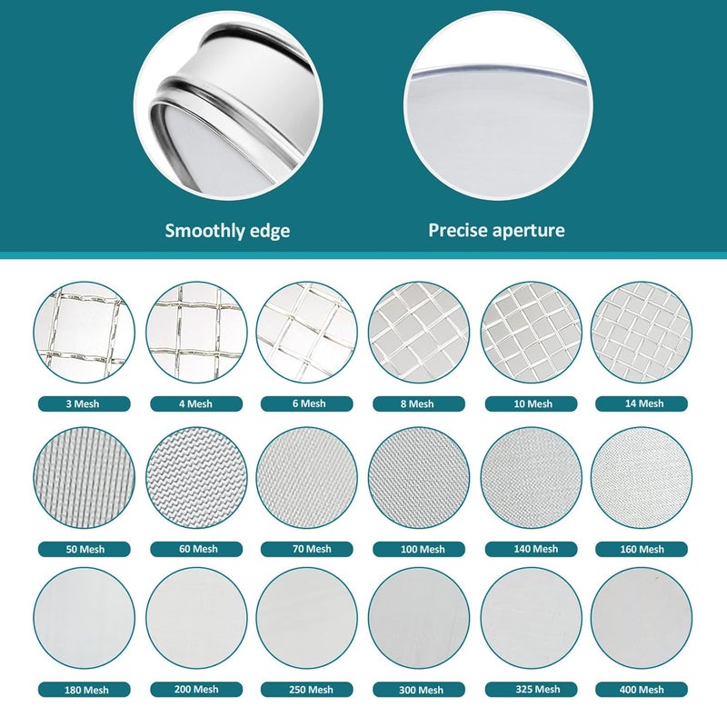 LVDALAB 304 Stainless Steel Lab Sieve Screen Mesh, 100 Mesh (0.15mm) Aperture Test Sieve, 12Inch(30cm) Diameter Economy Standard Analysis Sample Test Sieves for Industrial Laboratory Homes - Image 3